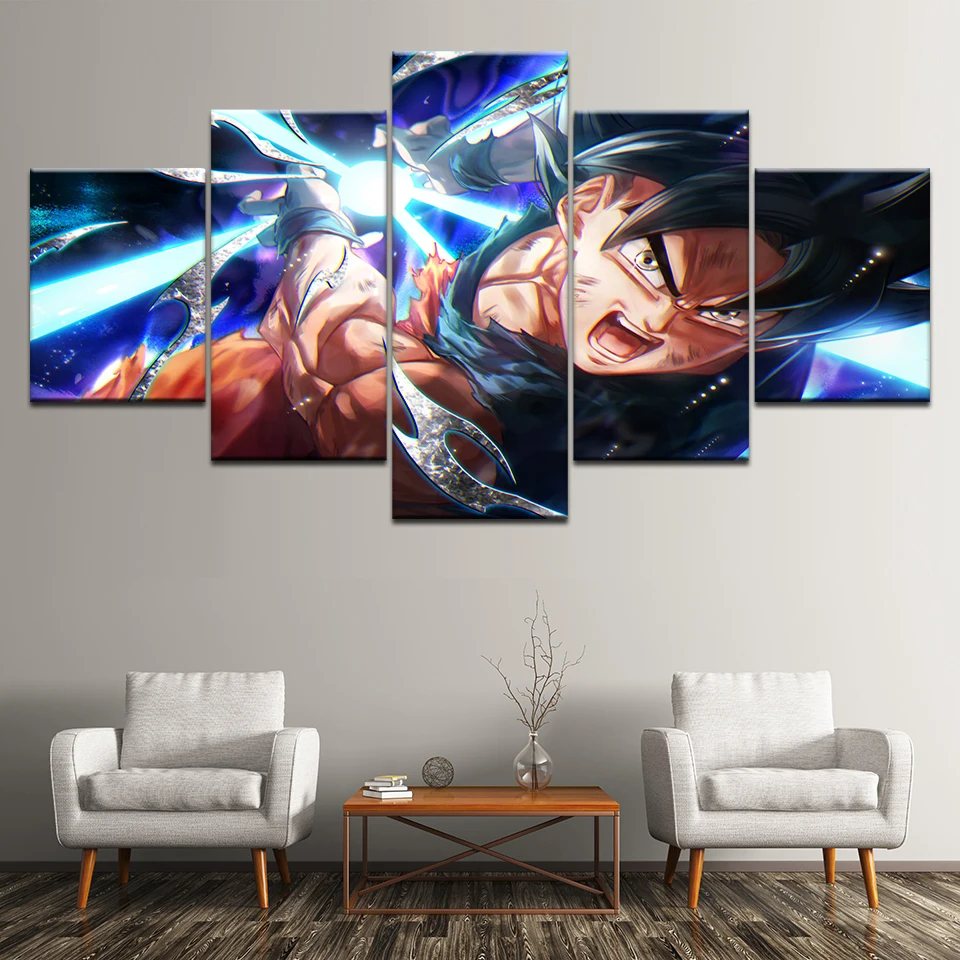 

Canvas Paintings Wall Art Framework 5 Pieces Cartoon Dragon Ball Goku Pictures Modular HD Prints Posters Home Decor Living Room