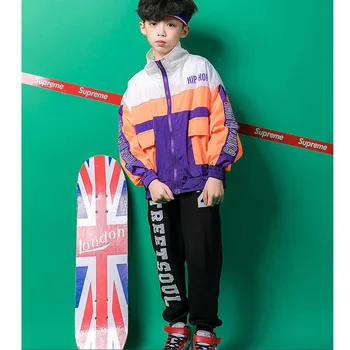 

Girls Loose Jacket Pants Jazz Dancing Costumes Clothing Kids Ballroom Hip Hop Outfits Stage wear Competitions Dance Clothes