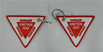 

DANGER Ejection Seat Key Tag with Customized Embroidered Logo, Accept Any Color and Size