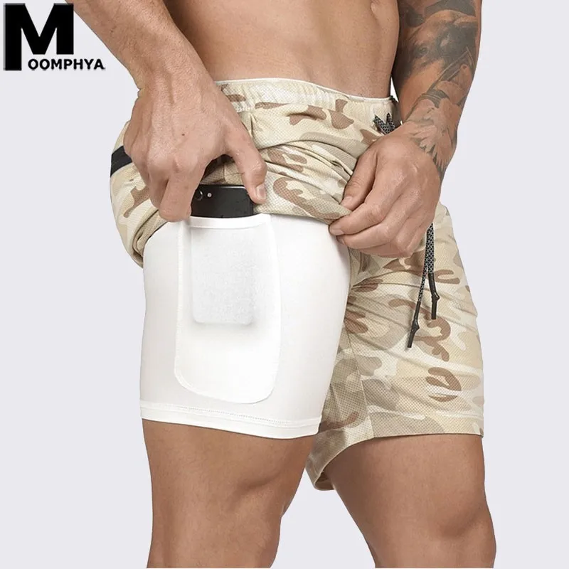 Moomphya Hidden Mobile Phone Pocket Mens Shorts Convenient Gym
