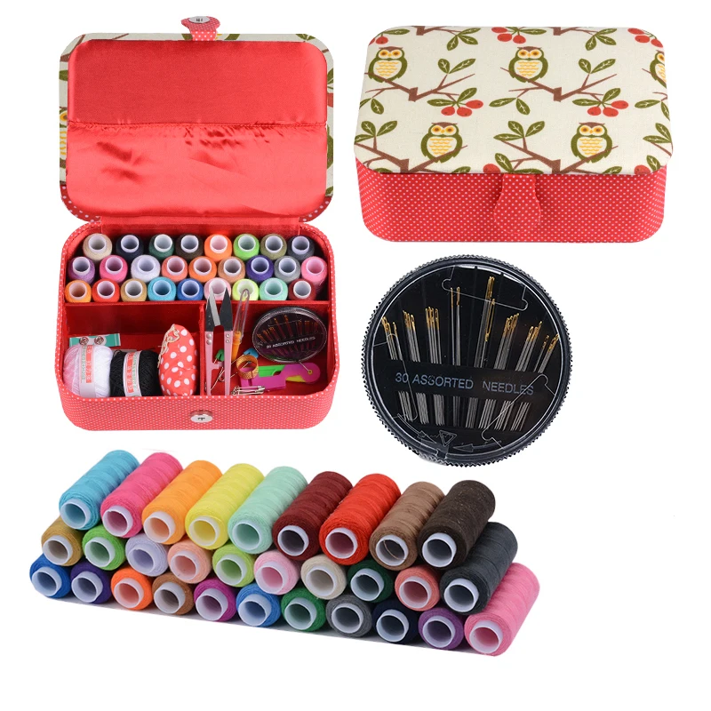 

Multifunctional Sewing Kit Box Sewing Tool Needle Tape Scissor Threads Cloth Box Wedding Gifts for Home Travelling