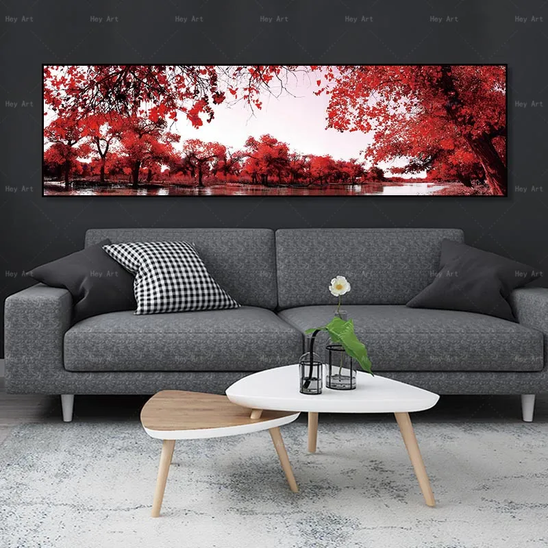 Wall art pictures modern painting landscape canvas posters home decor picture Unframed prints red tree Painting Wall art pictures modern painting landscape canvas posters home decor picture Unframed prints red tree Painting