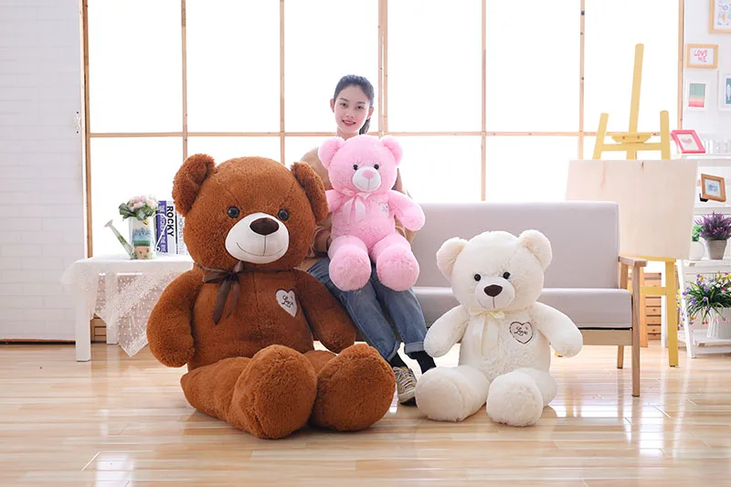 90/110 см Огромный ребенок милый плюшевый медведь шипованные плюшевые игрушки медведь куклы Подарки для девочек Дети День рождения