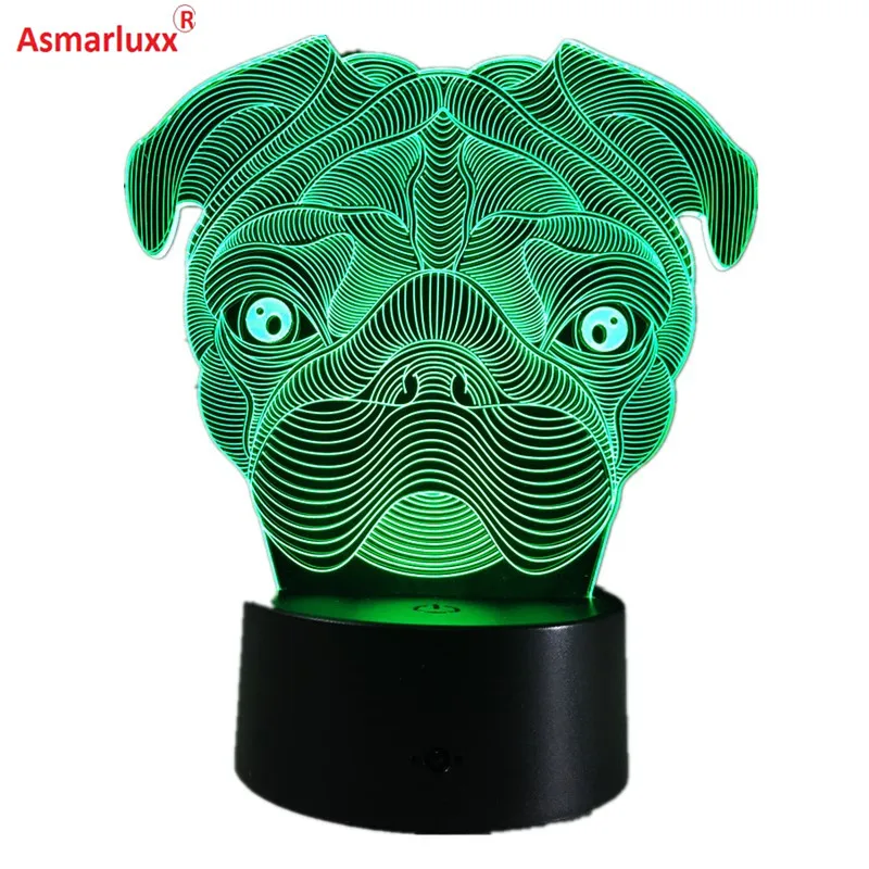Cute Pug Dog Night Light The Cartoon Baby Animal Led Light Shape LED