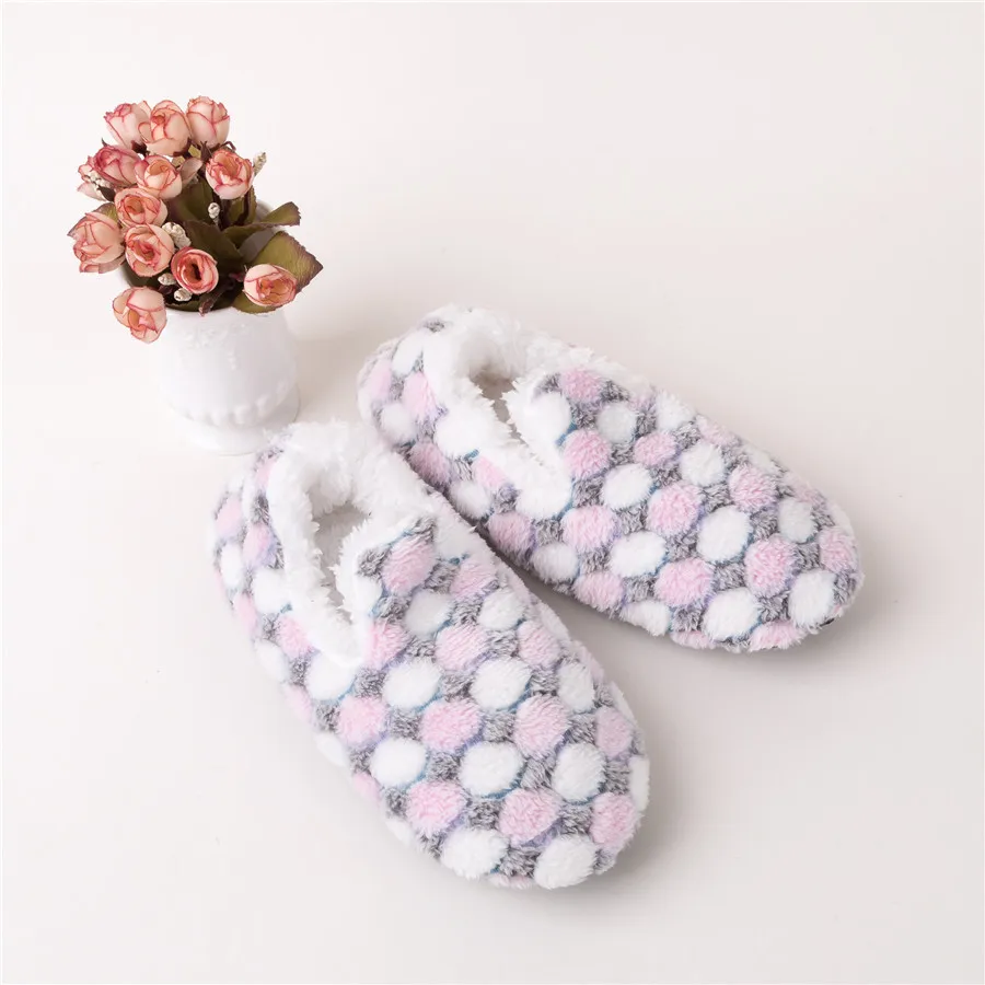 [COSPLACOOL] женская домашняя Толстая теплая мягкая обувь с круглым носком в горошек нескользящие носки-тапочки Calcetines, высококачественные носки для сна - Цвет: 6