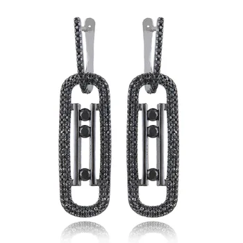 

GODKI Luxury Hollow Geometry Long Dangle Earrings for Women Wedding Full Micro CZ Cubic Zircon Dubai Indian Earrings Bohemia Hot