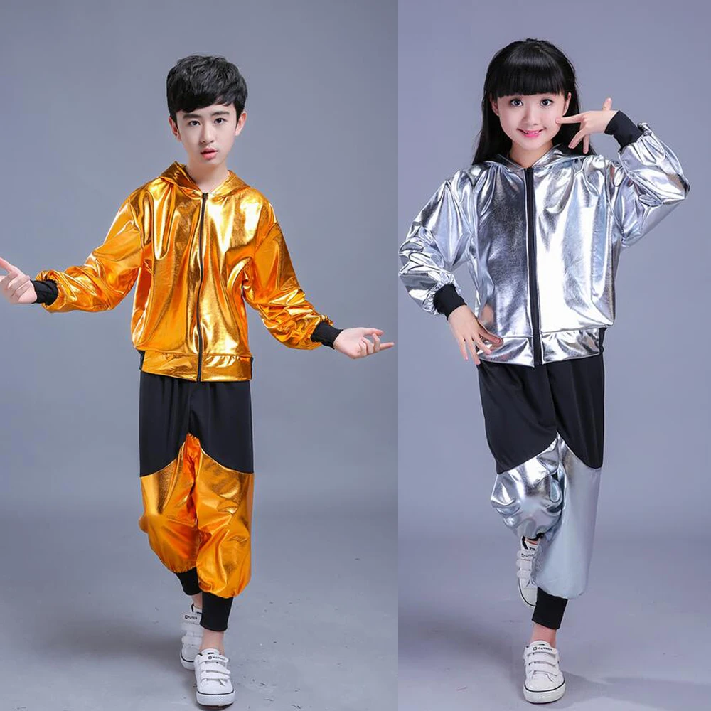 Детский костюм в стиле хип-хоп для детей, взрослых, мужчин, современная одежда для джазовых танцев, свободная одежда с длинными рукавами для студентов, одежда для выступлений на сцене, танцевальная одежда