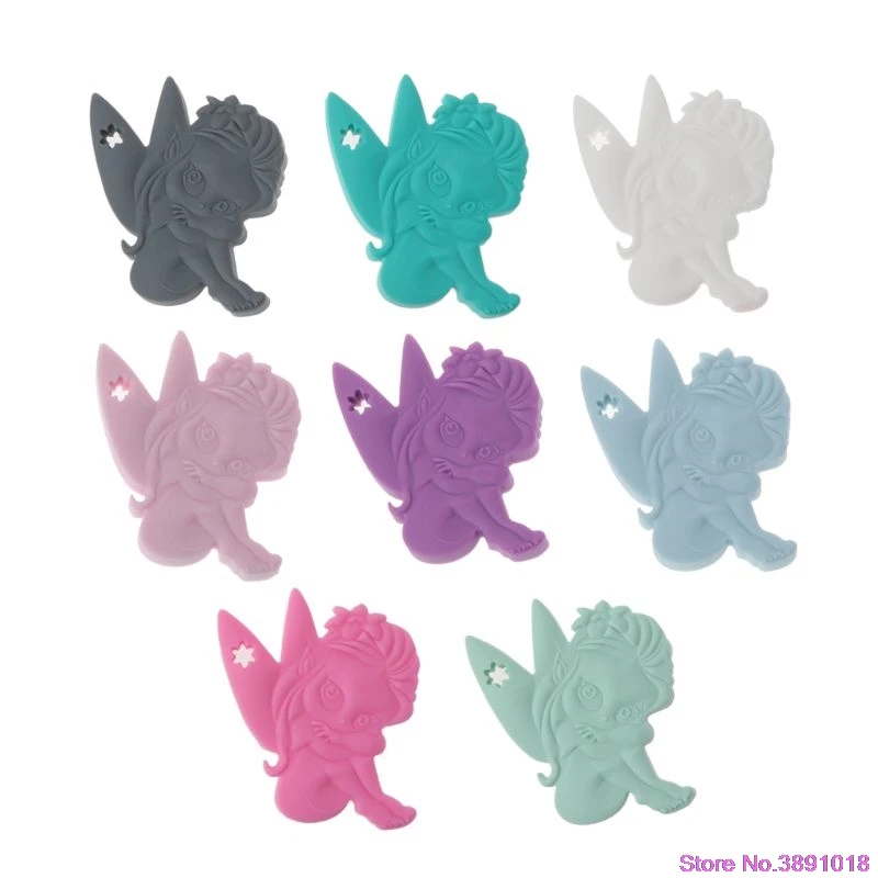 

New Little Angel Food Grade Silicone Beads Baby Teethers BPA Free Chewable Necklace Pendant Shower Gifts