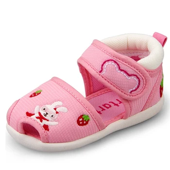 

Crtartu Summer Style 1 Pair Sticky Embroidery Cartoon Bear Strawberry Rabbit Baby Step Baby