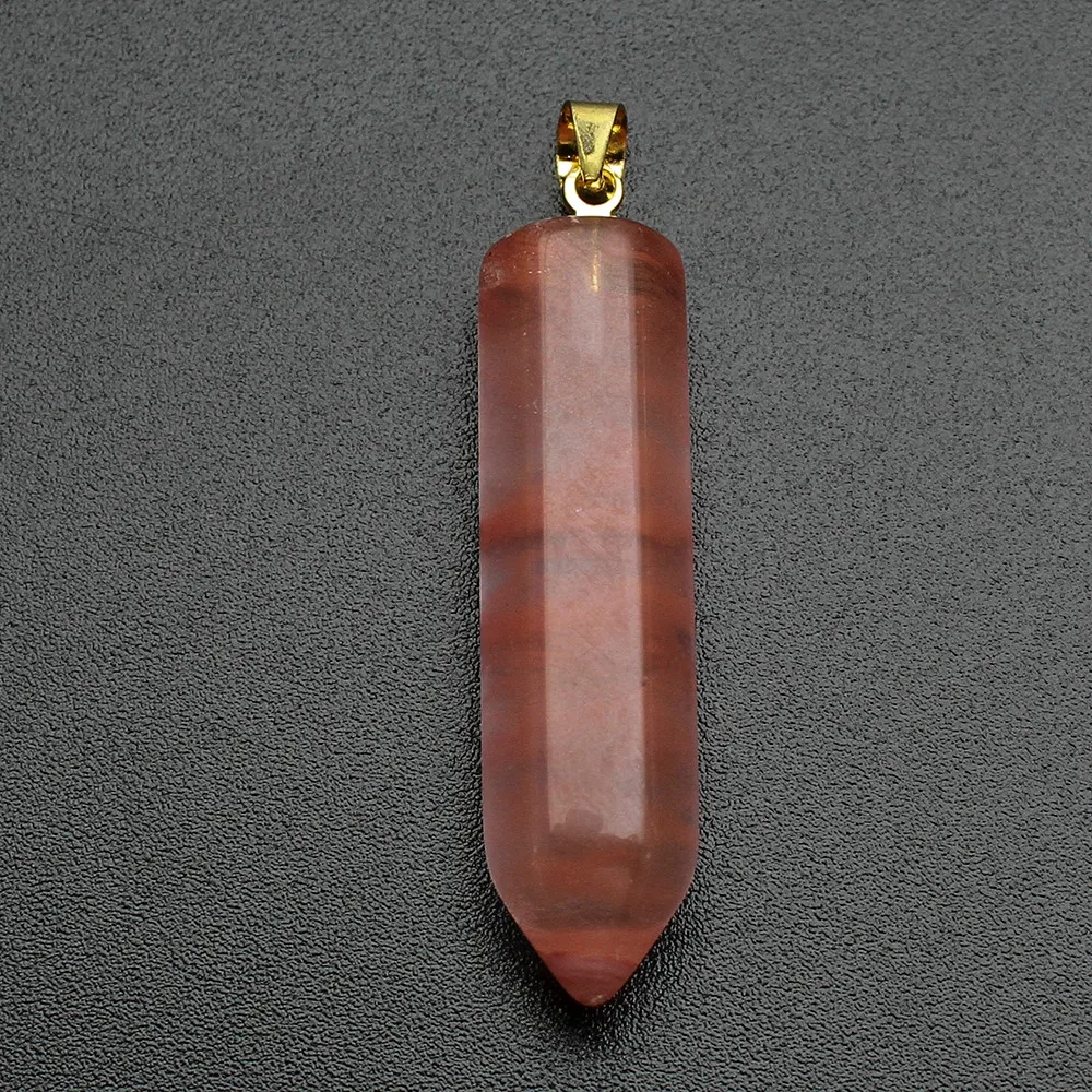 Подвеска из натурального кварцевого хрустального камня позолоченные розового