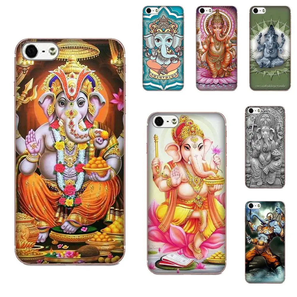 

For Apple iPhone X XS Max XR 4 4S 5 5C 5S SE 6 6S 7 8 Plus Soft TPU Phone Coque Ganesha The Hindu God Ganesh