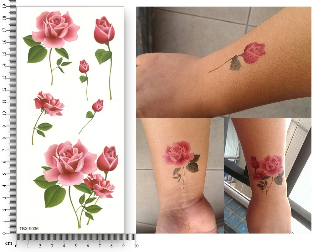 16 листов водонепроницаемые Временные татуировки переводные Цветочные наклейки Красота Здоровье Декорации для тела, рук для женщин и девочек Сексуальный макияж