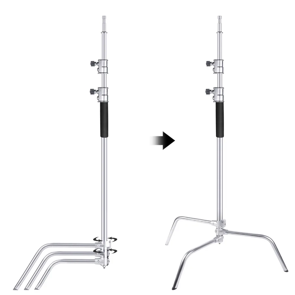  Neewer Upgraded Heavy Duty Stainless Steel C-Stand with Hold Arm and Grip Head for Photography Refl