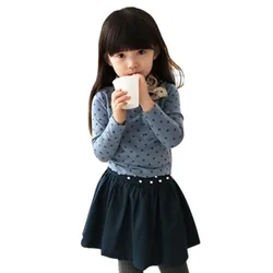

New Arival Toddler Baby Girls Blouse Polka Dot Long Sleeve T-Shirt Tops Casual Cotton Kids Clothes