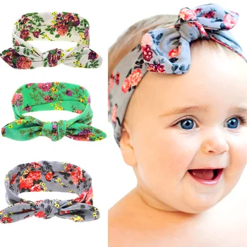 

Lovely Bowknot Elastic Head Bands For Baby Girl Headband For Children Tuban Baby Accessories Floral Hair Band New Colorful Boho