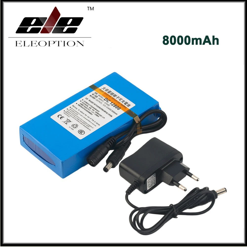 Новый DC12800 DC 12V 8000MAH литий-ионный Супер мощный аккумулятор для камеры с вилкой |