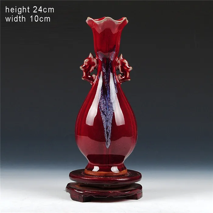 Цзиндэчжэнь красная глазурь керамическая ваза в Форме Дракона Ваза для современного домашнего украшения гостиной - Цвет: f