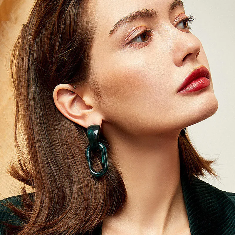 

FishSheep Vintage Za Acrylic Round Big Circle Geometric Drop Earrings For Women Tortoiseshell Pendientes 2019 Jewelry Accessory