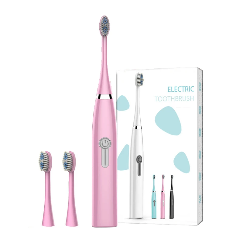 

Electric Toothbrush Sonic Battery Teeth brush with 3 Replacement Brush Heads Waterproof Suit for Adult and Children
