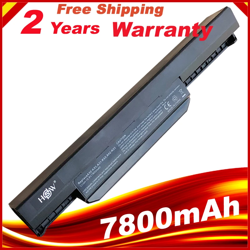 

7800mAh A32-K53 A41-K53 Laptop Battery For Asus x54h A53SK K53SJ k53tk K53SK K53S A53TA K53T X43U A43 K53U k53u k53b