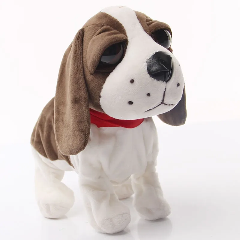 Звуковое управление электронные собаки интерактивные электронные домашние животные робот собака лай стенд прогулки электронные игрушки собака для детей Рождество