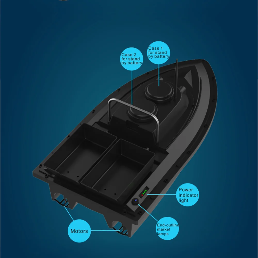 PDDHKK 500 м дистанционное управление дистанция RC лодка для доставки прикорма и оснастки быстрая скорость рыболокатор лодка двойной склад и ночное видение свет