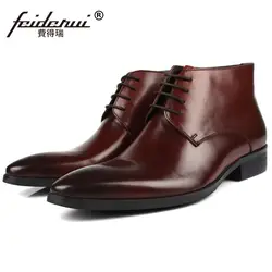 Элитный бренд острый носок человек ручной открытый Обувь итальянский Пояса из натуральной кожи мужская обувь Для мужчин ковбойские