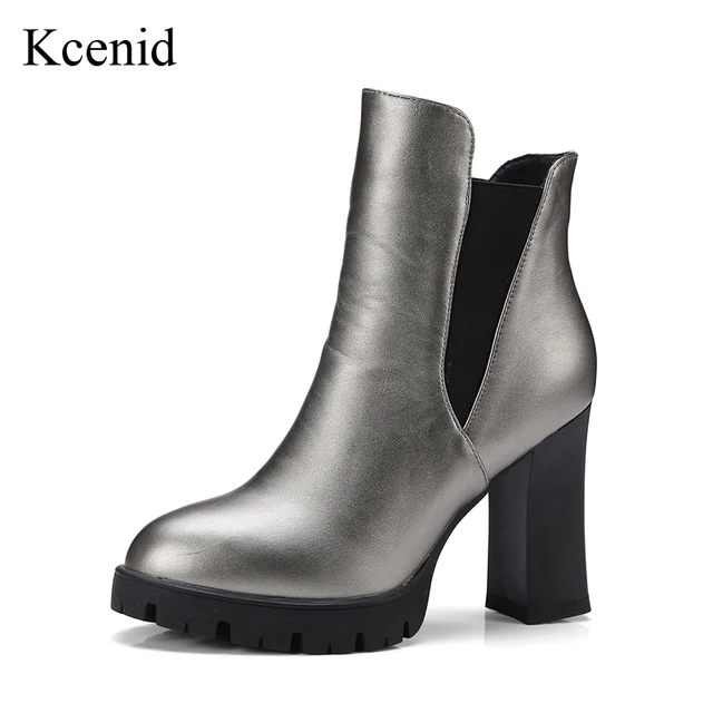 chunky high heel chelsea boots