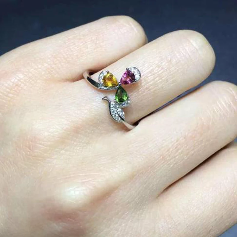 

Anillos Qi Xuan_Trendy Jewelry_Tourmaline Stone Elegant Woman Rings_S925 Solid Sliver Fashion Rings_Manufacturer Directly Sales
