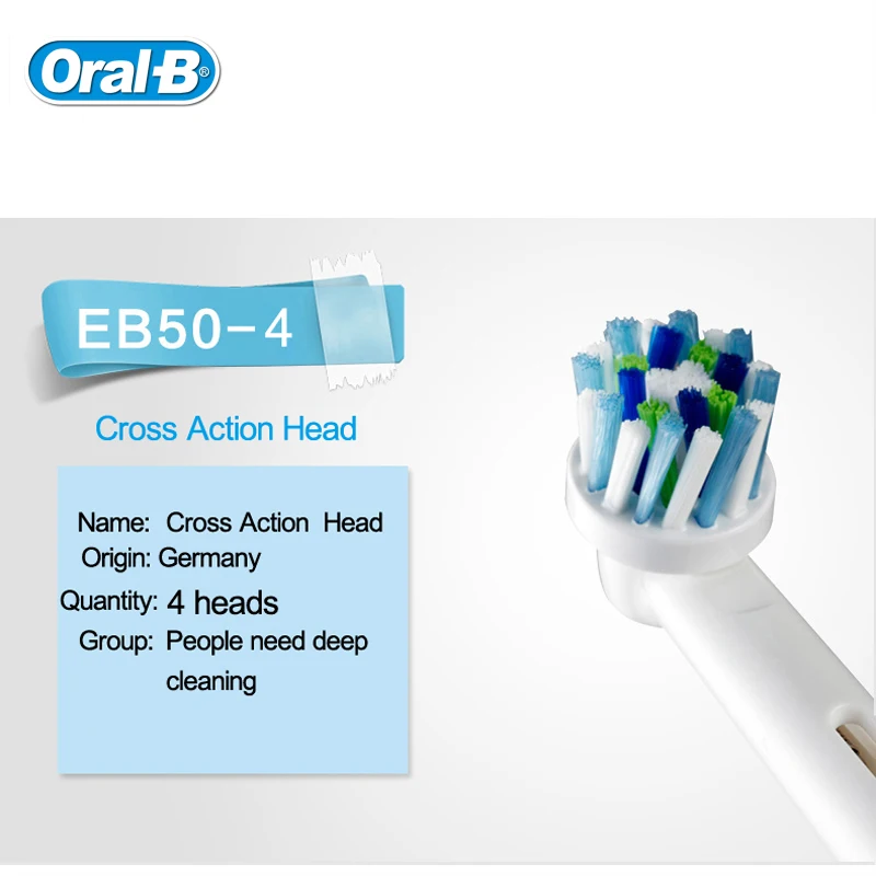 Oral B Electric Toothbrush Head Deep Clean Replaceable Teeth brush Head for D12013/D16523 4 heads EB30/17/18/20/25/50