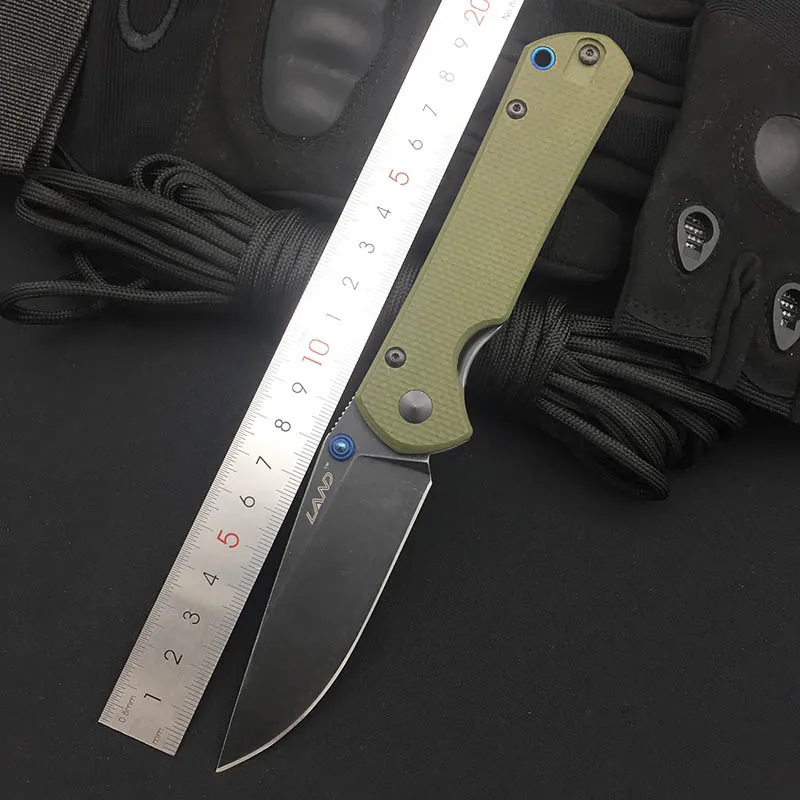 

Land 9106 12C27 Blade G10 handle Folding Knife Outdoor Hunting Camping Survival EDC Pocket Tool Light Cutting Kitchen Knives