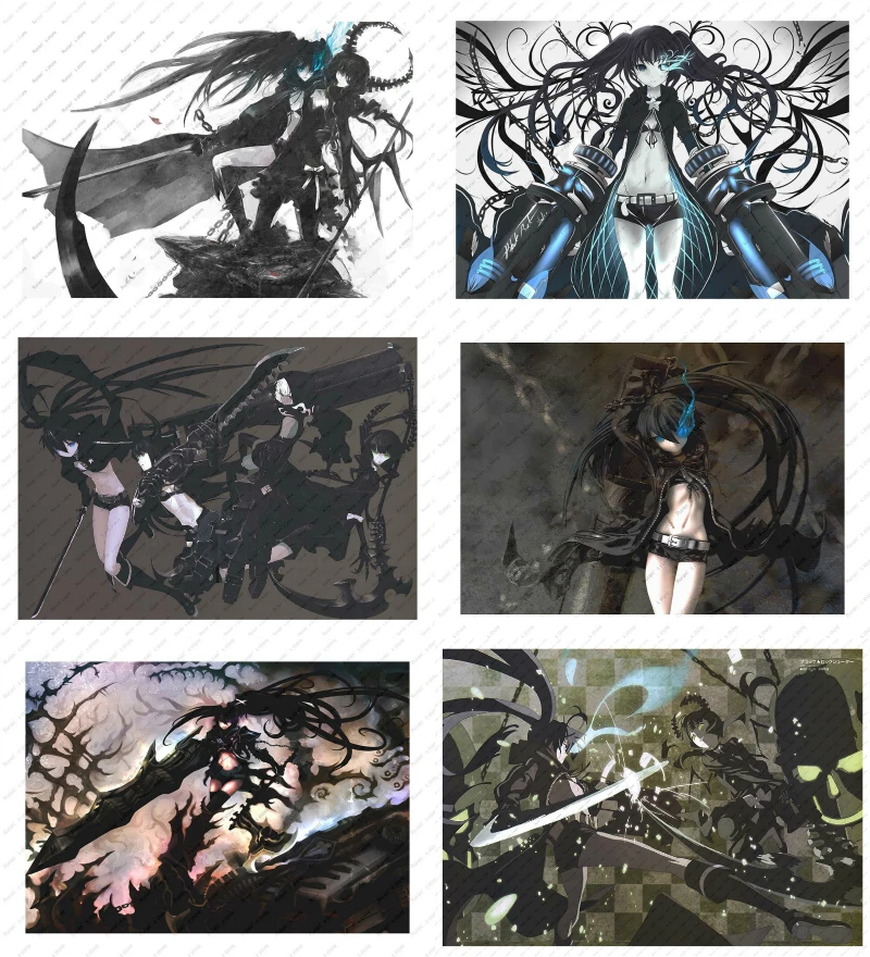 

BLACK ROCK SHOOTER Kuroi Mato Takanashi Yomi Yu Koutari Wall sticker White Kraft Poster Japanese Anime Poster Retro Poster
