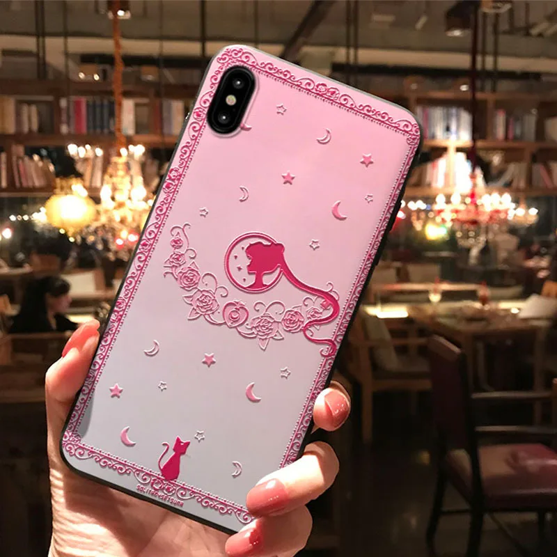 Корейский стиль Luna Cat Сейлор Мун чехол для телефона для iPhone 11 XS MAX XR Coque Мягкая силиконовая задняя крышка для iPhone X 8 7 Plus Capa