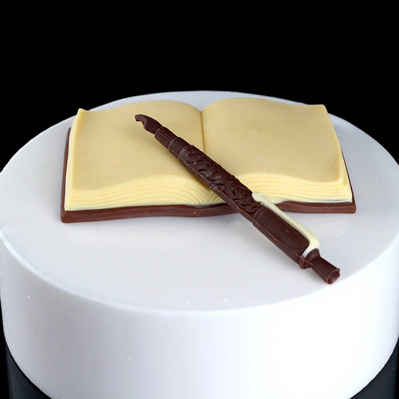 Moule A Fondant 3d En Silicone Outils De Decoration De Gateaux Forme De Stylo Et De Livre Savon Fait Main Chocolat Et Bonbons Aliexpress