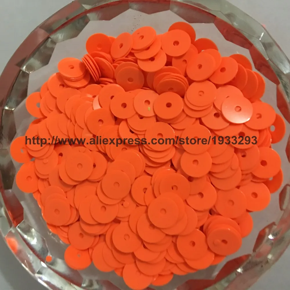 

4000pcs(50g) Solid Orange Color 6mm Flat round loose Sequins Paillette Sewing Garment Clothing accessories Sequins for crafts