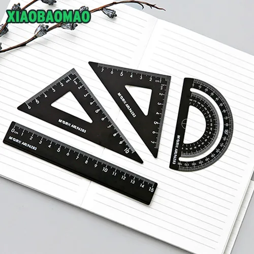 1 Набор = 4 шт. ручная треугольная линейка и транспортир|triangular ruler|protractor schoolmetal ruler |
