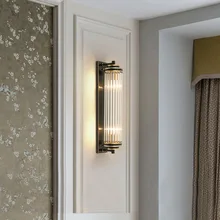 Хрустальный стеклянный абажур современный роскошный золотой черный настенный светильник, светодиодные лампы Ламповые светильники для гостиной прозрачные стеклянные светильники прикроватное освещение
