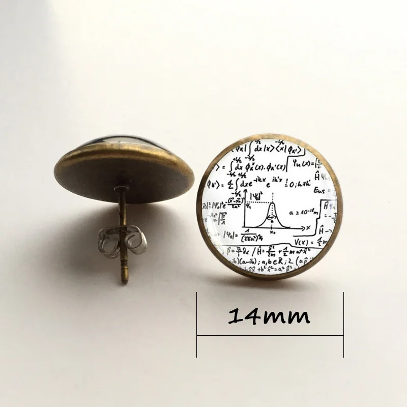 Математическое ожерелье математические формулы ювелирные изделия Квантовая физика Чокеры HZ1 - Окраска металла: bronze earring 14mm