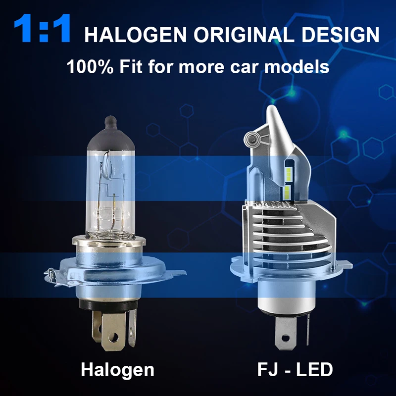 Roadot H4 светодиодный фар автомобиля 10000LM 6500 K Высокий Низкий мини лампа араба