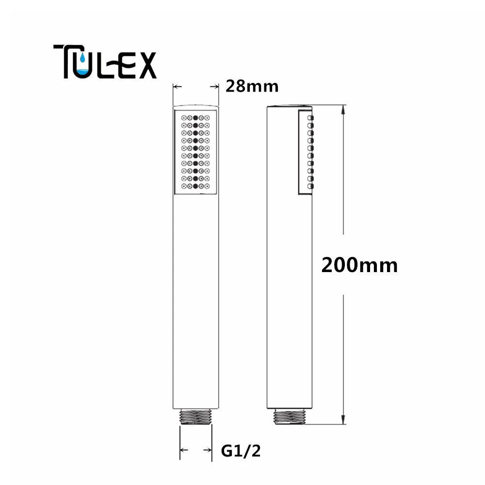 TULEX насадка для душа из нержавеющей стали, распылитель для ванной комнаты, водосберегающий ручной душ, одна функция, аксессуары для ванной комнаты