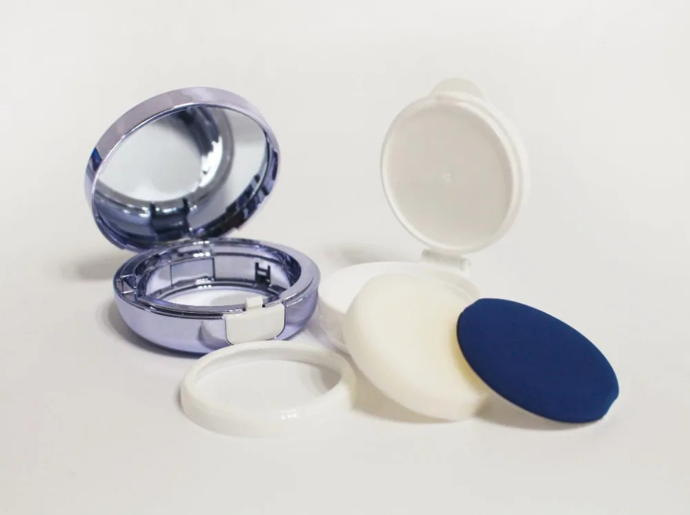 

High-end purple color Empty BB Cream Air Cushion Case with Powder Puff for DIY refill