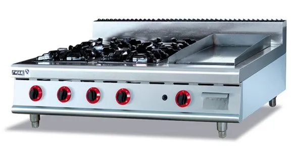 

Stainless Steel Gas Range and Griddle,Counter Top, Multi-Cooker Gas Stove, Multi-cooker Gas Cooktop, Factory Sale, 4 Burners