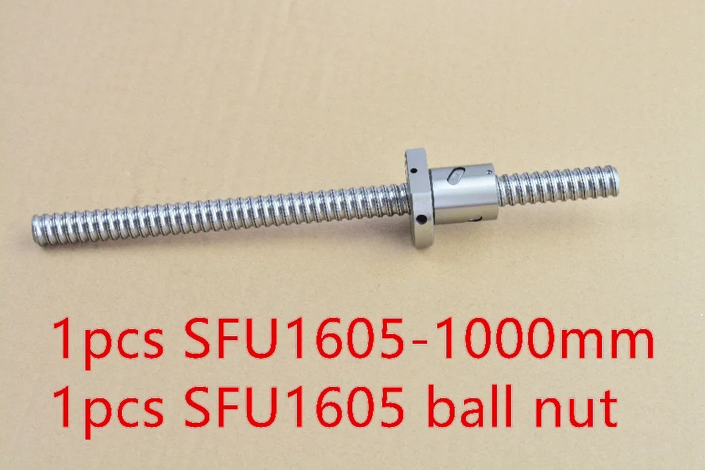Диаметр 16 мм шариковый винт RM1605 Длина 1000 плюс SFU1605 шариковая гайка CNC DIY резная