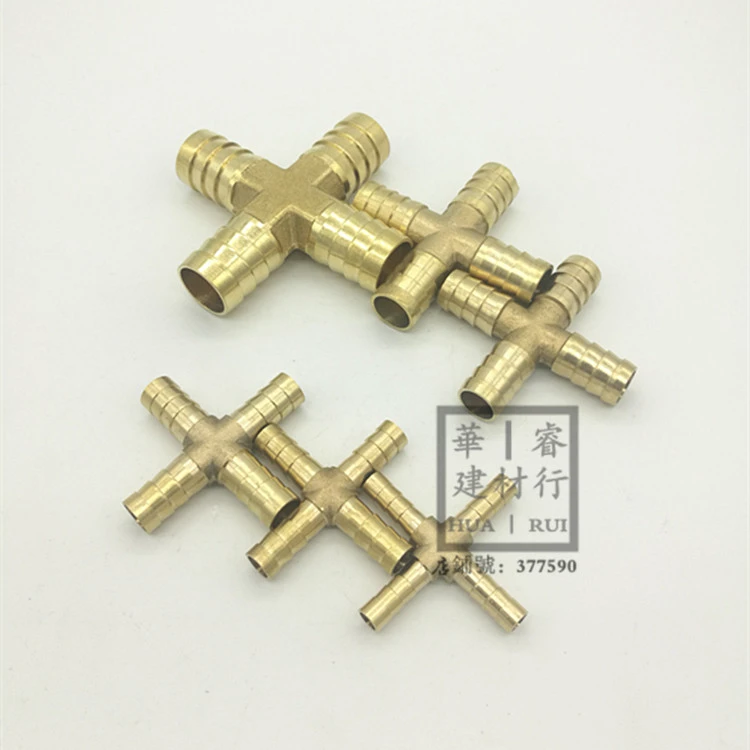 Xucus Cross Shaped Brass Pipe Fitting 4 Way 6mm 8mm 10mm 12mm Hose Barb Connector Joint Copper Barbed Coupler Adapter Coupling 1 Pc Color: 6mm Xucus Cross Shaped Brass Pipe Fitting 4 Way 6mm 8mm 10mm 12mm Hose Barb Connector Joint Copper Barbed Coupler Adapter Coupling 1 Pc Color: 6mm