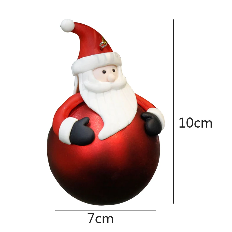 Креативный Рождественский шар, Мультяшные красочные шары, милые Подвески на рождественскую елку, полимерный глиняный шар, блестящие шары, Рождественское украшение