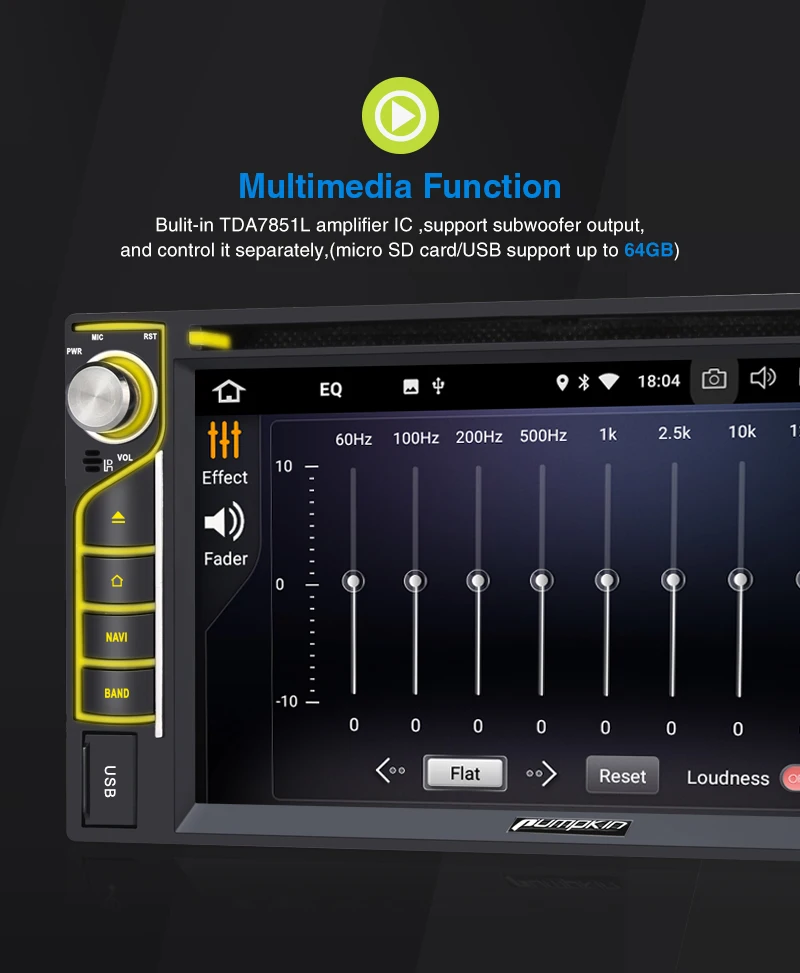 Cheap Pumpkin 2 Din 6.2"Universal Android 9.0 GPS Car Radio RAM 4G ROM 32G Stereo Audio Player GPS Navigation Wifi OBD2 DAB FM RDS 14