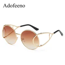 Adofeeno new mujeres diseñador de la marca de la vendimia gafas de sol redondas mujer retro gafas de sol redondas gafas de sol masculino gafas de mujer