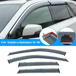 4 шт. спереди и сзади окна автомобиля кепки для женщин хромированной отделкой Защита от солнца Дождь гвардии Subaru Outback 2015 2016 2017 2018 дым