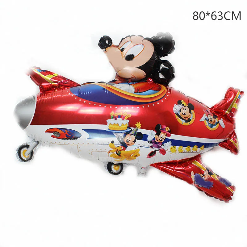 1 pc Large Inflatable Toys Airliner Foil Balloons Mickey Plane Helium Balloons Children Birthday Gifts Toys Aircraft Party