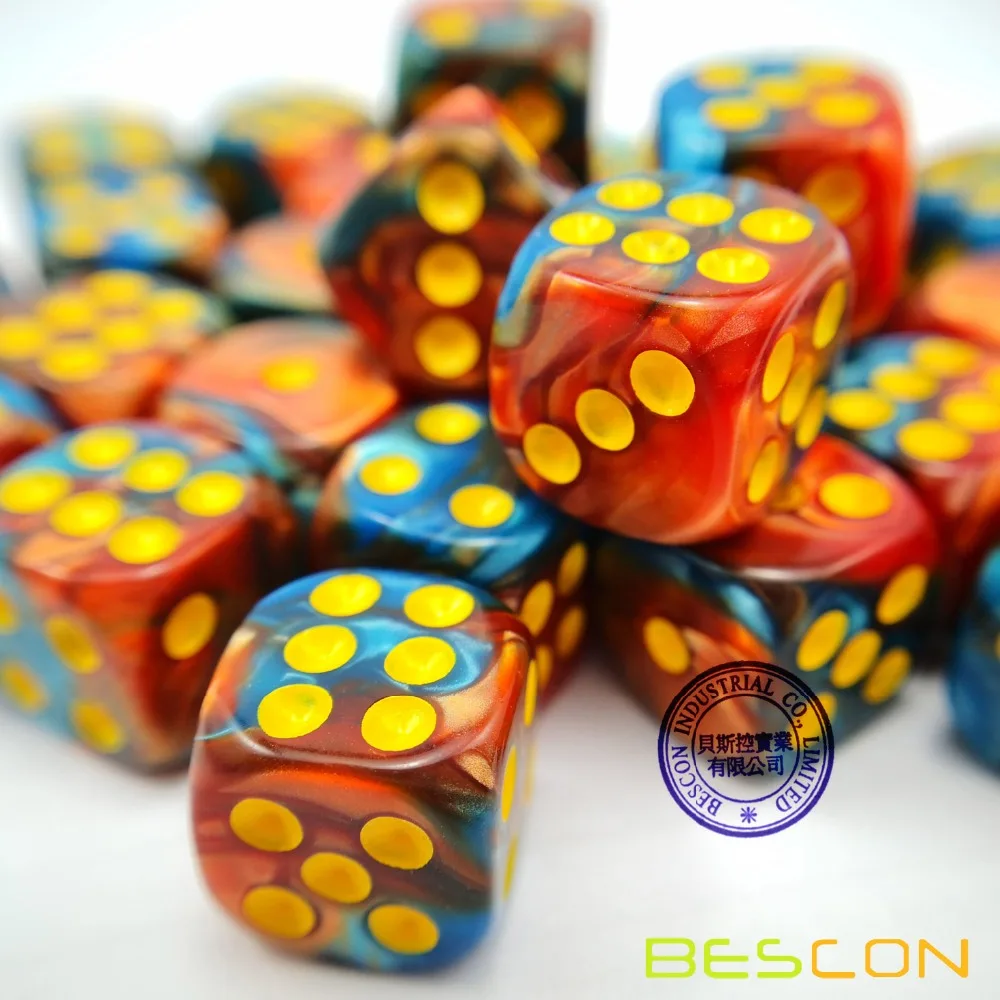 Bescon D6 12 мм 36 шт набор, 12 мм шестигранники Die(36) блок из кости, ассорти Близнецы Цвета джунглей